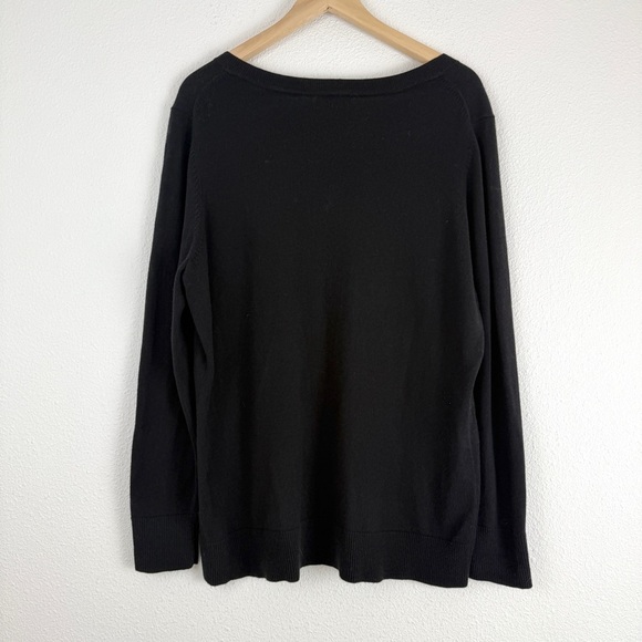 Eddie Bauer Cotton Cashmere Blend V-neck LightweightSweater Jumper XL - Picture 5 of 5